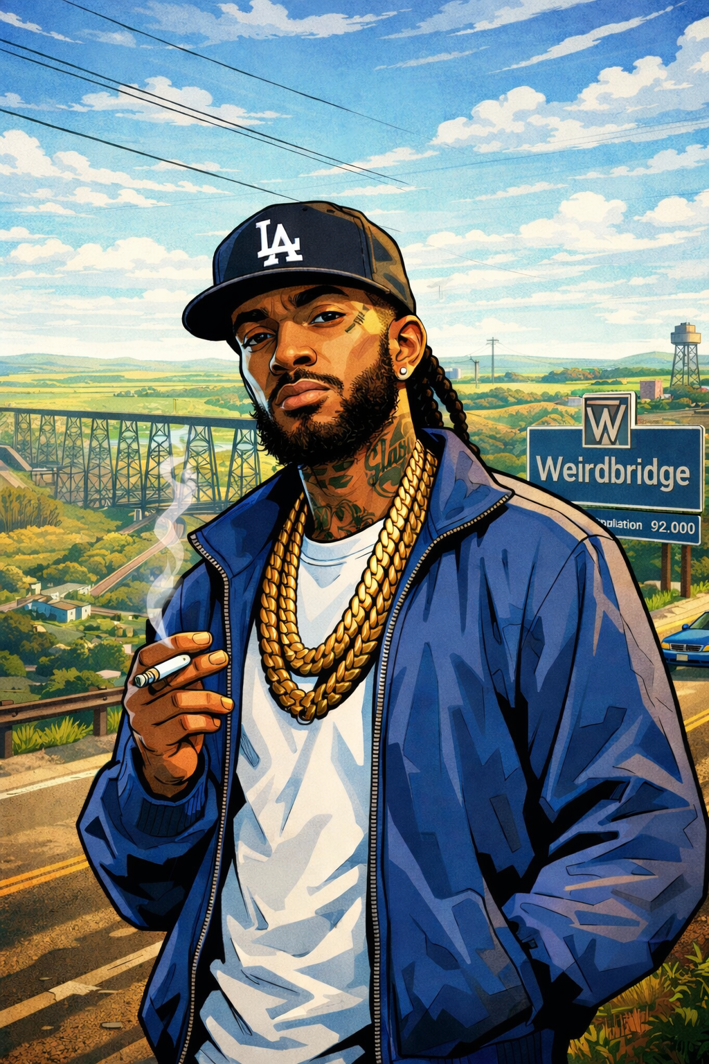 Street operative overlooking Weirdbridge